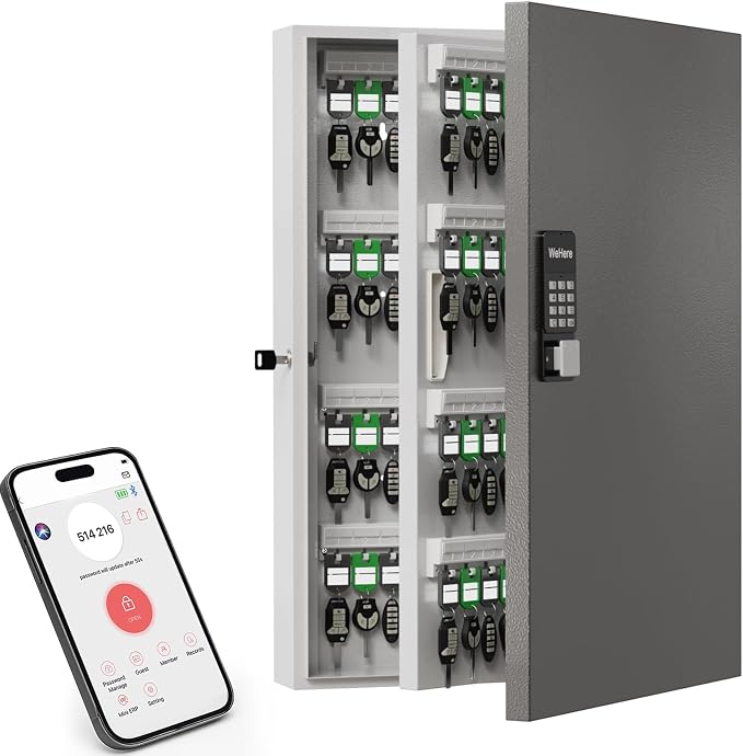 192 Key Cabinet Organizer, Metal Key Lock Box Wall Mount use OTP Technology by DiDiHere
