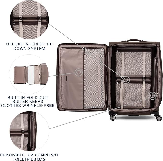 Travelpro Platinum Elite Softside Expandable Checked Luggage, 8 Wheel Spinner - Image 5