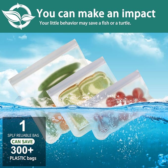 SPLF 18 Pack BPA FREE Reusable Storage Bags, Extra Thick Leakproof Silicone and - Image 7