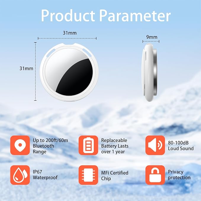 Tracker Tags-4 Pack Pair with Apple Find My Smart Bluetooth Tracking Tags Key - Image 7