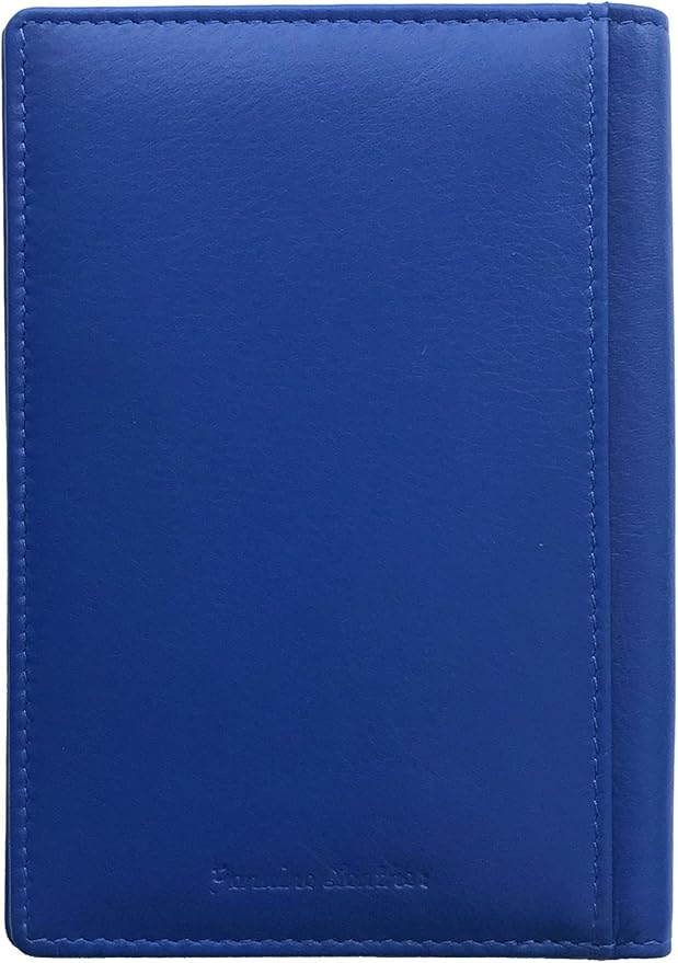 Personalized Monogrammed Cobalt Blue Leather RFID Passport Wallet - Image 6