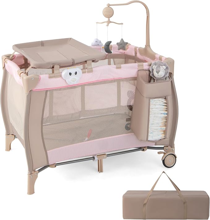 HONEY JOY Pack and Play, 3 in 1 Portable Baby Playard by HONEYJOY