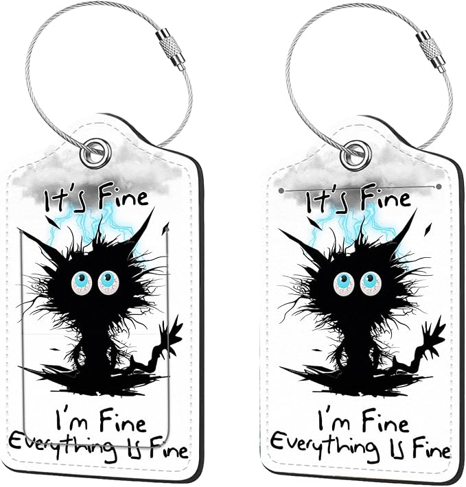 2 Pcs Luggage Tags for Suitcases, PU Leather Cruise Ship Luggage Tags by Anikathy