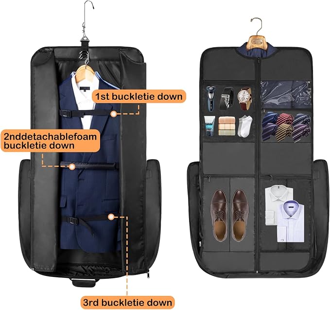 Noozion Garment Bag for Travel Large Carry On Suit Bag Hanging Travel Suit Bags - Image 2