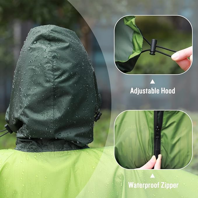 SaphiRose Rain Poncho Jacket Coat Hooded - Image 4