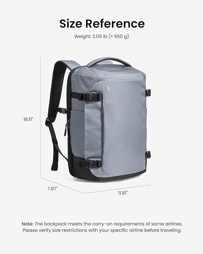tomtoc Travel Backpack 28L, TSA Friendly Flight Approved Carry-on Luggage Hand - Image 11