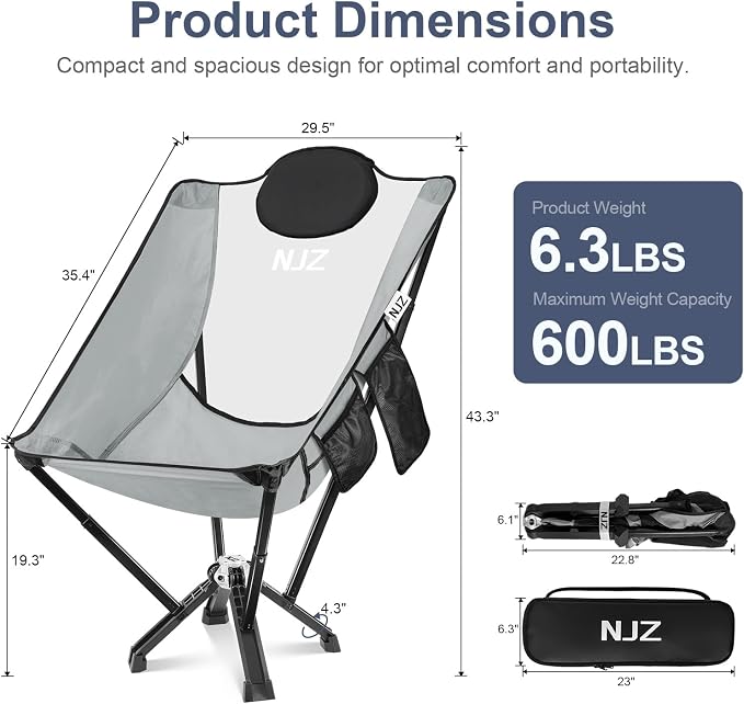 High Back Camping Folding Chairs - Image 2