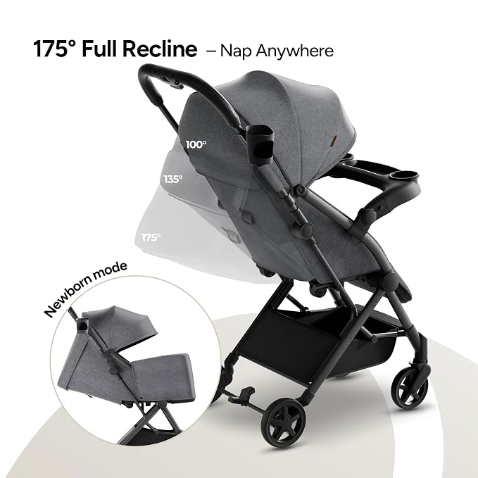 Mompush Lithe V2 Lightweight Travel Stroller, Compact Foldable Baby Stroller - Image 4