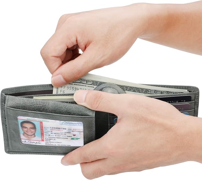 Wallet for Men-Genuine Leather RFID Blocking Bifold Stylish Wallet - Image 6