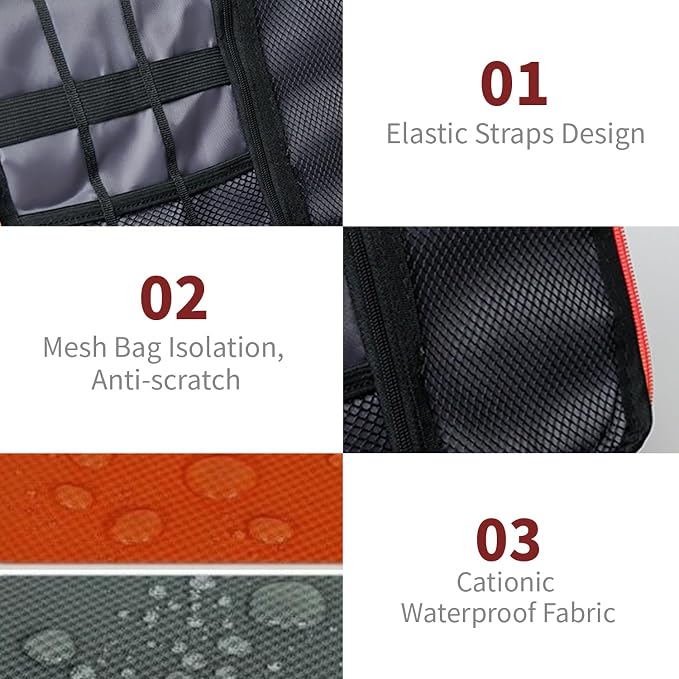 Electronics Travel Organizer, Portable Waterproof Electronic Travel Storage Bag - Image 3