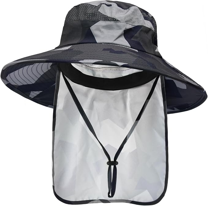 Sun Hats for Men Women Fishing Hat UPF 50+ Breathable Wide Brim Bucket Hats by ZOORON