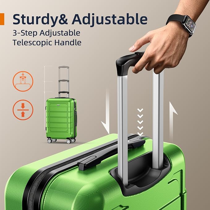 SHOWKOO Luggage Sets Expandable PC+ABS Durable Suitcase Sets Double Wheels TSA - Image 6