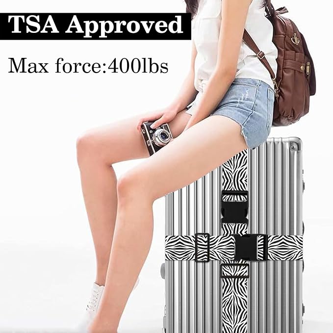 Zebra Luggage Straps for Suitcases TSA Approved, Luggage Identifiers for - Image 5