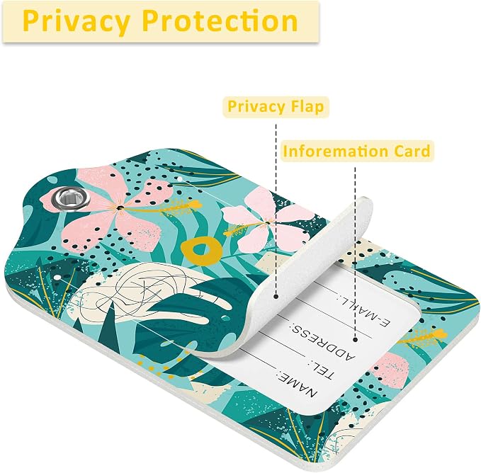 2 Pack Tropical Flowers Luggage Tag - Image 4