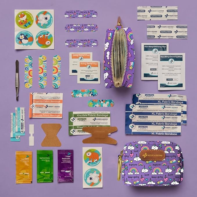 KeepGoing Small Travel First Aid Kit Kids – 60 Pc. Mini First Aid Kit - Image 2