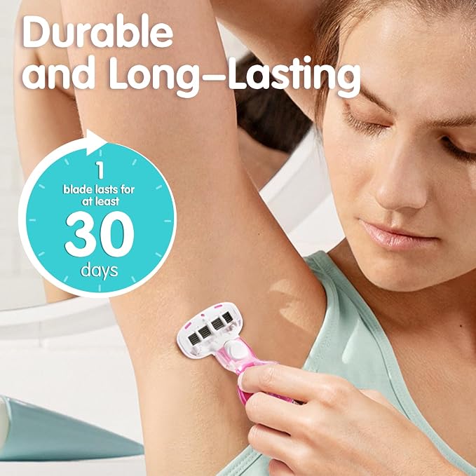 DreamGenius Travel Razors for Women Include 1 Handle and 5 Cartridges, Extra - Image 7