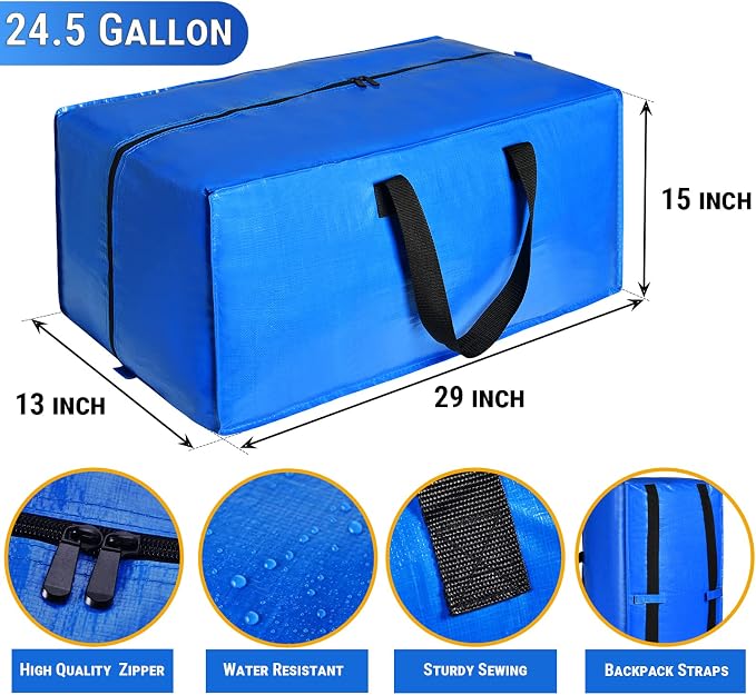 5 Pack Heavy Duty Extra Large Moving Bags Storage Tote - Image 2