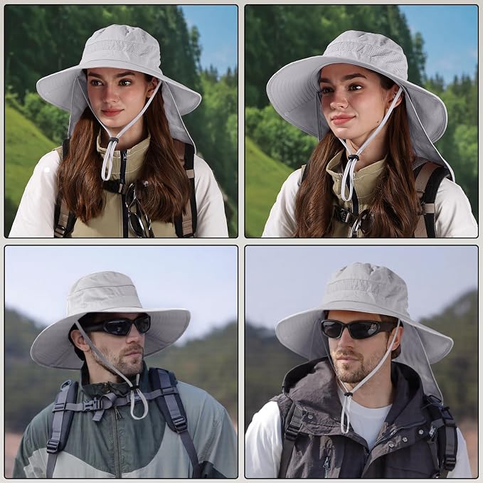 Sun Hats for Men Women, UPF50+ Protection Safari Hat, Wide Brim Fishing Hat - Image 4