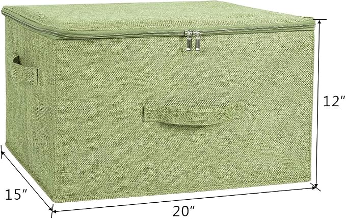 ANMINY 3PCS Storage Bins with Zipper Lids 51.9 Qt Lidded Fabric Storage Boxes - Image 3
