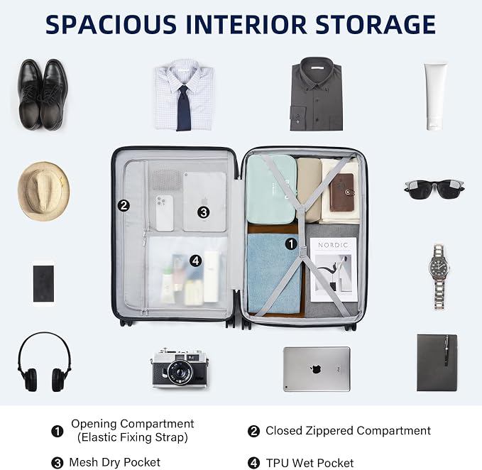 Large Checked Luggage 28 Inch Hard Shell Suitcases, Expandable Travel Luggage - Image 7