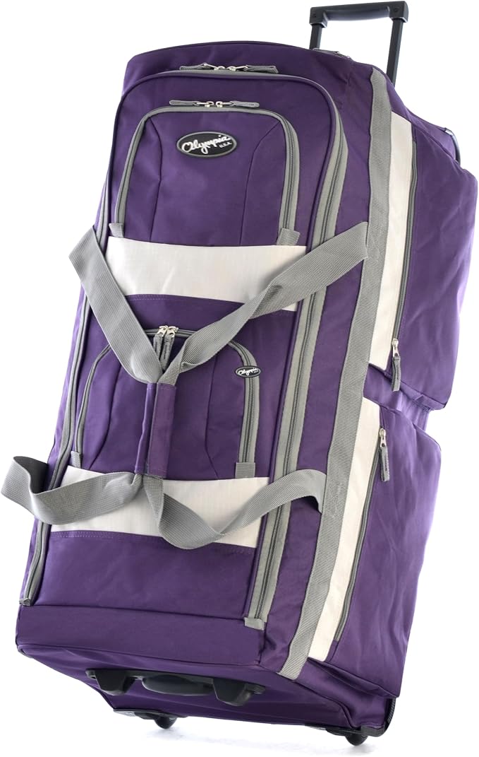 Olympia U.S.A. 29 inch Jumbo Size 8 Pockets Wheeled Rolling Duffel Bag Water by OlympiaUSA