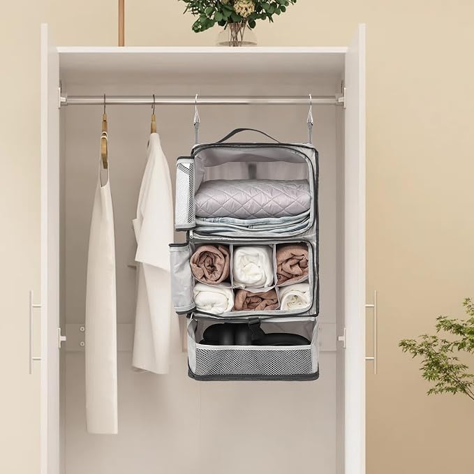 TABITORA Travel Portable Hanging Shelves Closet Organizer Packing Luggage - Image 6