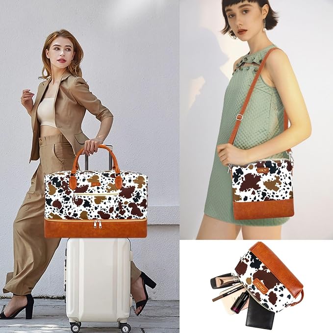 Weekender Bag for Women, Travel Duffel Bag Carry On Overnight Bag - Image 4
