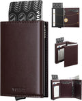VULKIT Pop up Card Wallet Minimalist Cash Wallets RFID Blocking Leather Smart by VULKIT