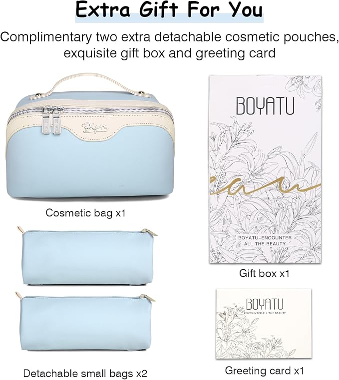 BOYATU Travel Makeup Bag Organizer Cosmetic Bag: 3 Pcs Set Make up Bags - Image 5