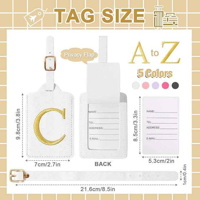 Personalized Initial Luggage Tags - Image 2