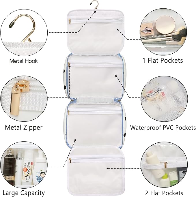 Hanging Travel Toiletry Bag, Large Capacity Cosmetic Travel Toiletry Organizer - Image 5