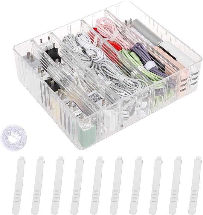 Yesesion Clear Cord Organizer Box by Yesesion