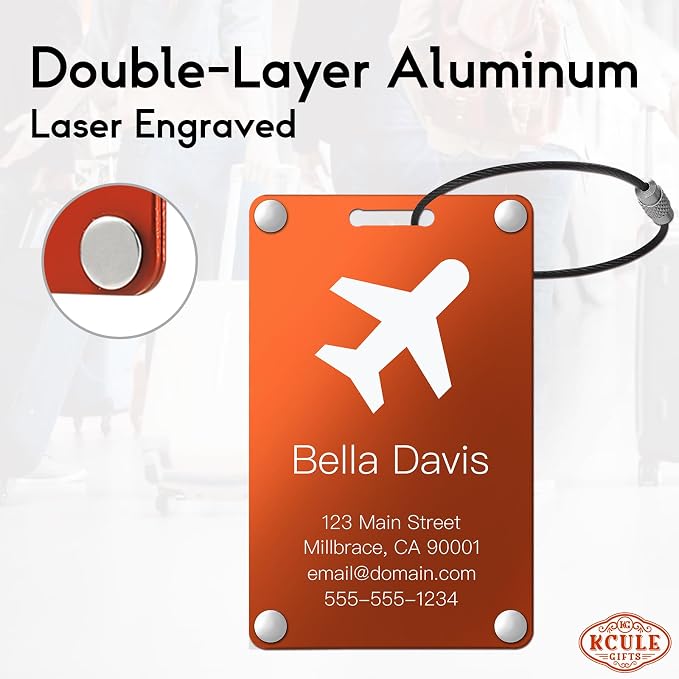 Personalized Luggage Tags: Custom Metal Luggage Tags - Image 3