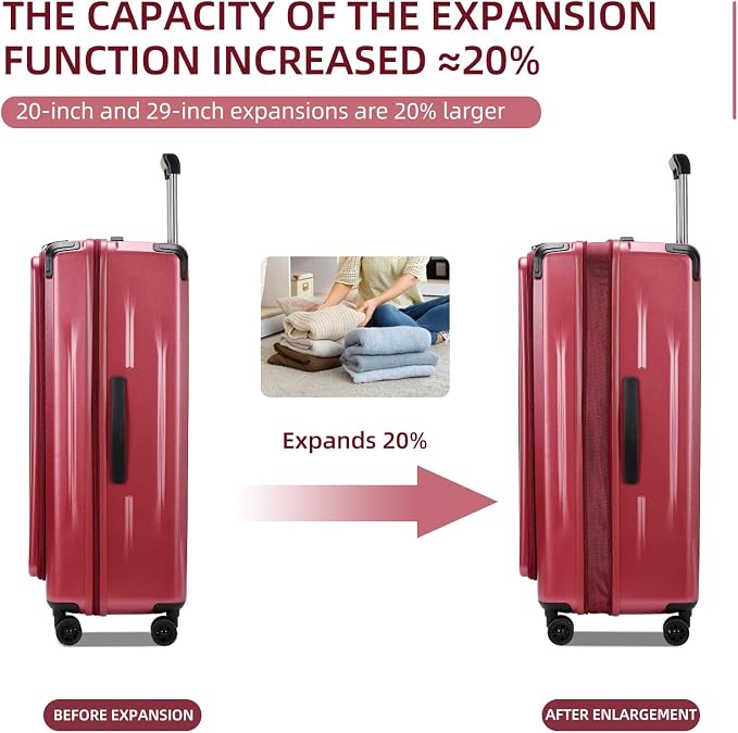 Premium Carry On Luggage, 29 Inch Top Opening Aluminum Frame Airline Approved - Image 3