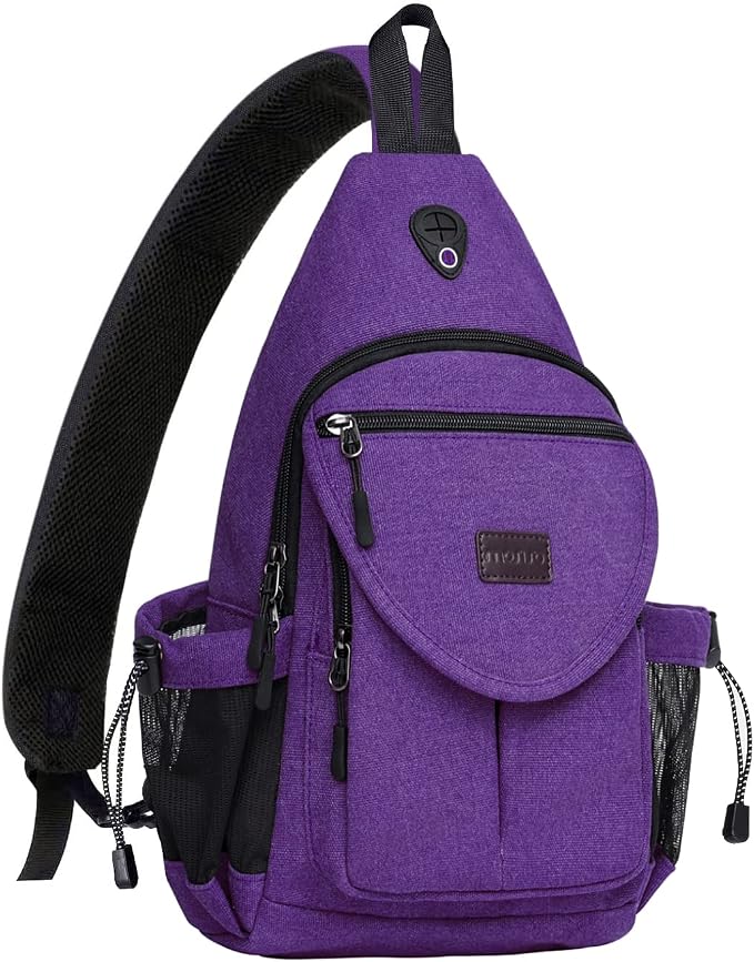 MOSISO Sling Backpack, Canvas Crossbody Hiking Daypack Bag by MOSISO