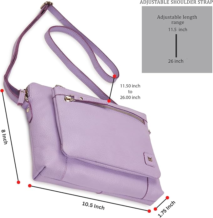 Wise Owl Accessories Small Soft Pebbled Real Leather Crossbody Handbags Purses - Image 2