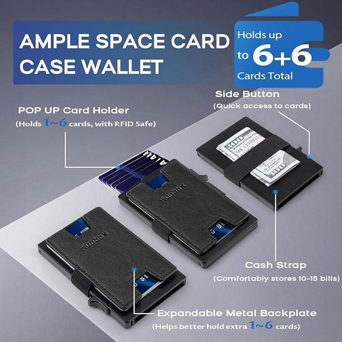 Mens Business Card Holder, Slim Card Wallet - Image 2