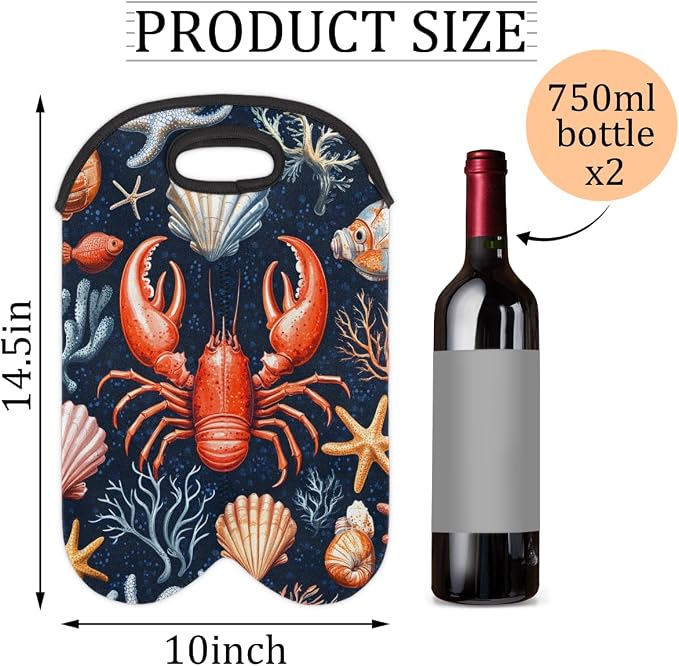 Neoprene Wine Tote, Bottle Carrier Gag Insulating Neoprene Thicker, Insulated - Image 2