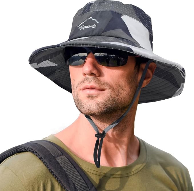 Sun Hats for Men Women Fishing Hat UPF 50+ Breathable Wide Brim Summer UV by Rosoz