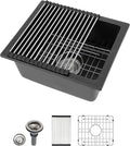 Dcolora 15 Inch Granite Composite Black Bar Sink Undermount Small Kitchen Sink by Dcolora