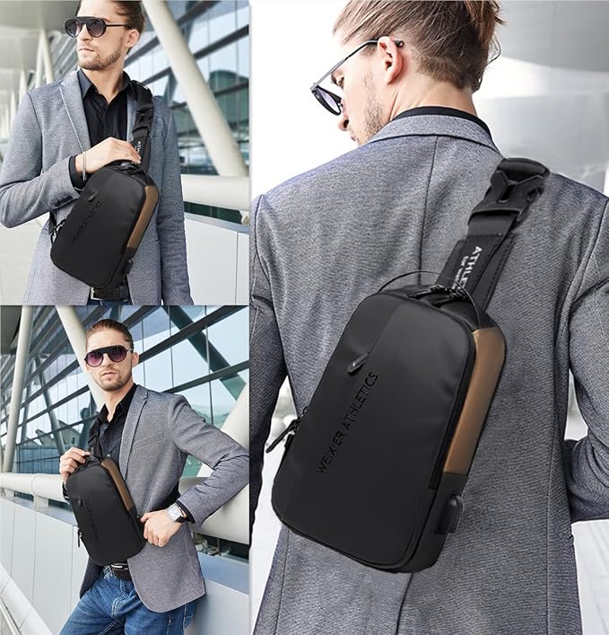 Waterproof Sling Bags Mens Shoulder Crossbody Backpack - Image 4
