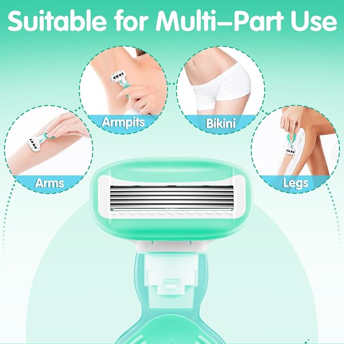 DreamGenius Travel Razors for Women Include 1 Handle and 5 Cartridges, Extra - Image 6