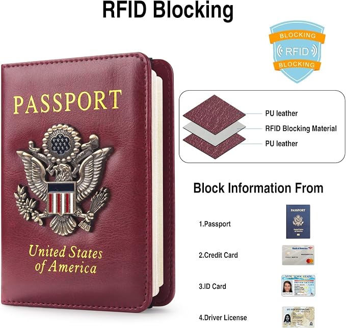 Passport Holder for Travel Passport Cover for Men Passport Wallet Case - Image 2