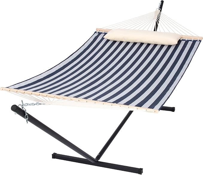 SUNCREAT Double Hammock with Stand Included, Outdoor Portable Hammock with Stand by SUNCREAT