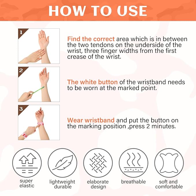 Zhanmai 12 Pairs Motion Sickness Bands - Image 3