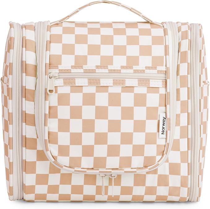 Narwey Checked Hanging Travel Toiletry Bag by Narwey