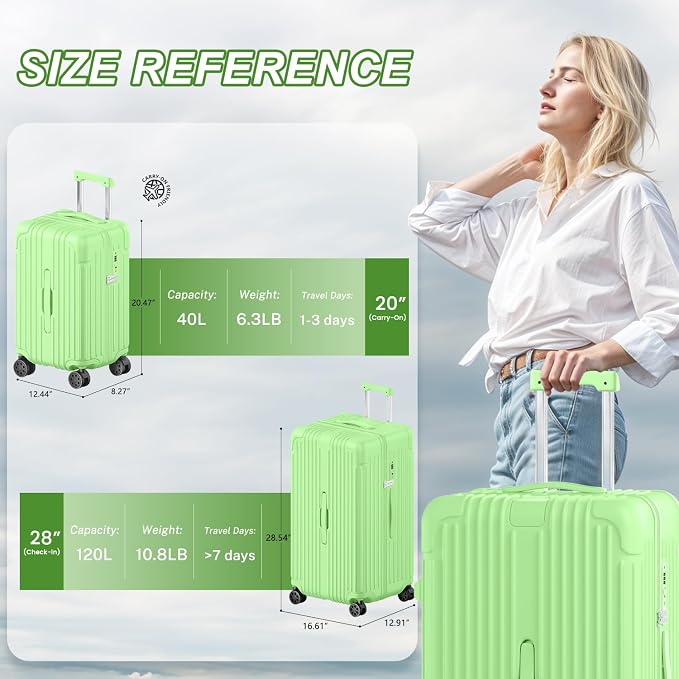 Krute Carry on Luggage 20 inch Suitcases - Image 2