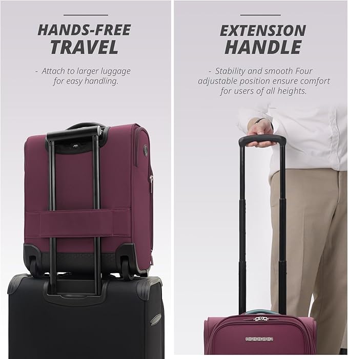 Verage Under Seat Luggage with Wheels, Softside Expanable Small Suitcase Carry - Image 5