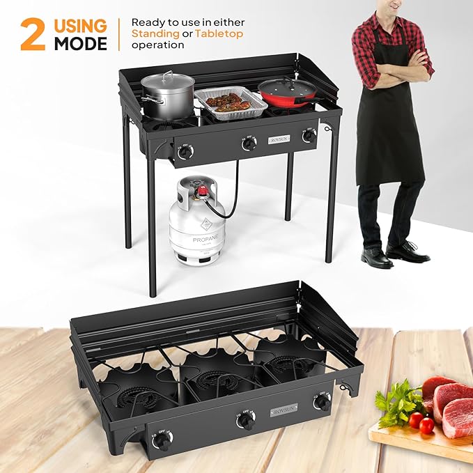ROVSUN 3 Burner Propane Gas Stove - Image 7
