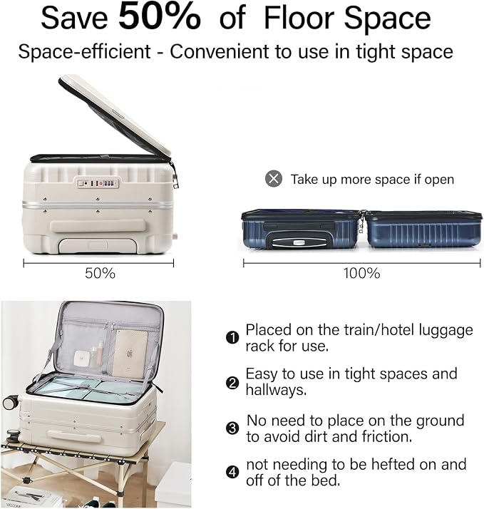 Hanke 26 Inch Large Luggage Suitcase Top Opening Aluminum Frame Travel Luggage - Image 3